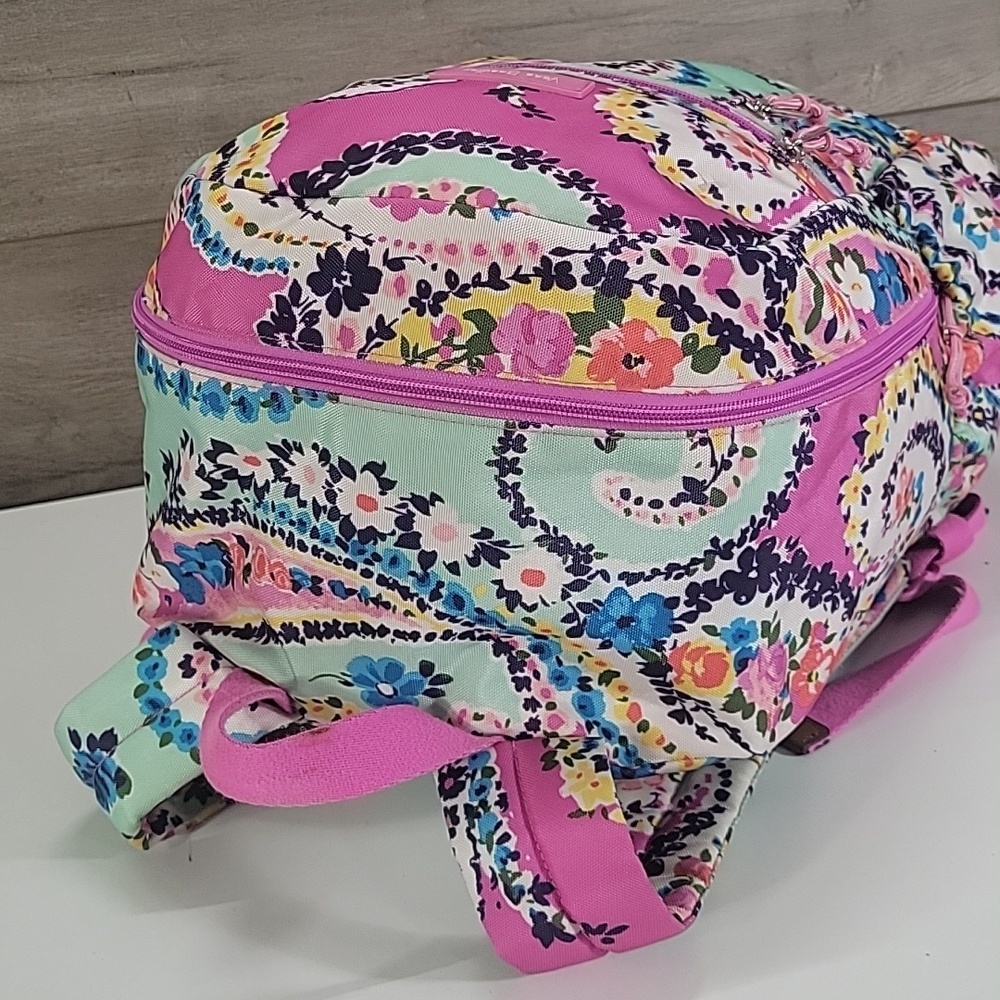 Vera Bradley Pink & Mint Floral Paisley Backpack - Picture 4 of 15